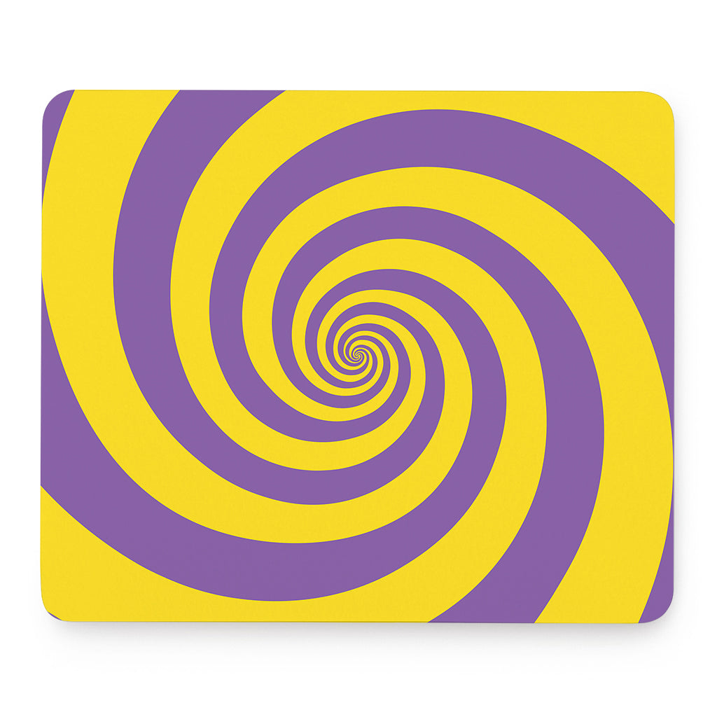 Purple And Yellow Spiral Illusion Print Mouse Pad