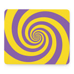 Purple And Yellow Spiral Illusion Print Mouse Pad