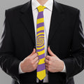 Purple And Yellow Spiral Illusion Print Necktie