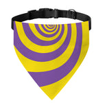 Purple And Yellow Spiral Illusion Print Over The Collar Dog Bandana