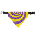 Purple And Yellow Spiral Illusion Print Over The Collar Dog Bandana