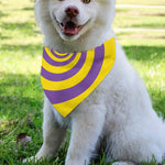Purple And Yellow Spiral Illusion Print Over The Collar Dog Bandana