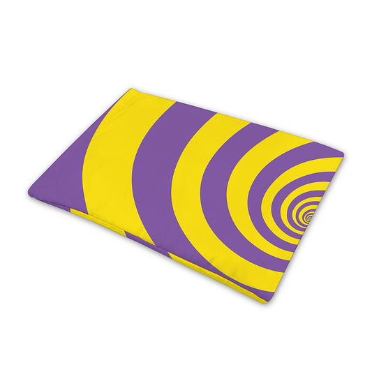 Purple And Yellow Spiral Illusion Print Pet Cooling Mat Cover