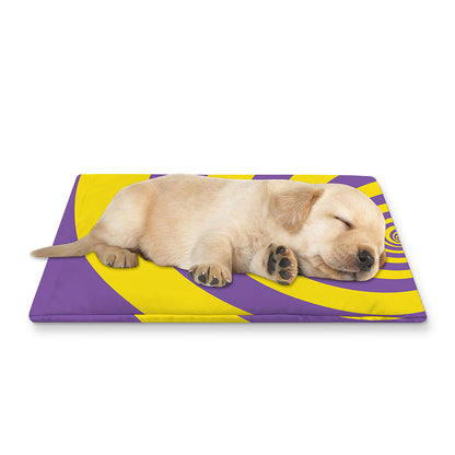 Purple And Yellow Spiral Illusion Print Pet Cooling Mat Cover
