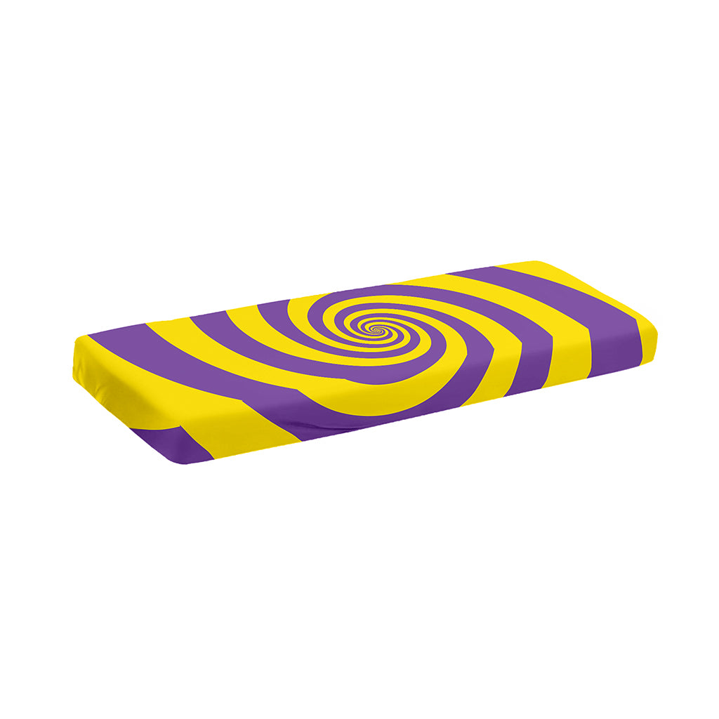 Purple And Yellow Spiral Illusion Print Piano Keyboard Cover