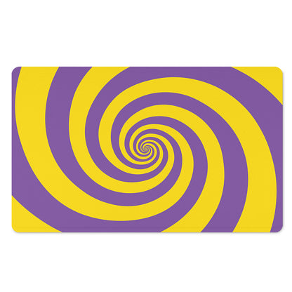 Purple And Yellow Spiral Illusion Print Polyester Doormat