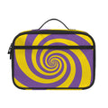 Purple And Yellow Spiral Illusion Print Portable Lunch Bag