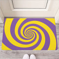 Purple And Yellow Spiral Illusion Print Rubber Doormat
