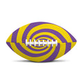 Purple And Yellow Spiral Illusion Print Rugby Ball