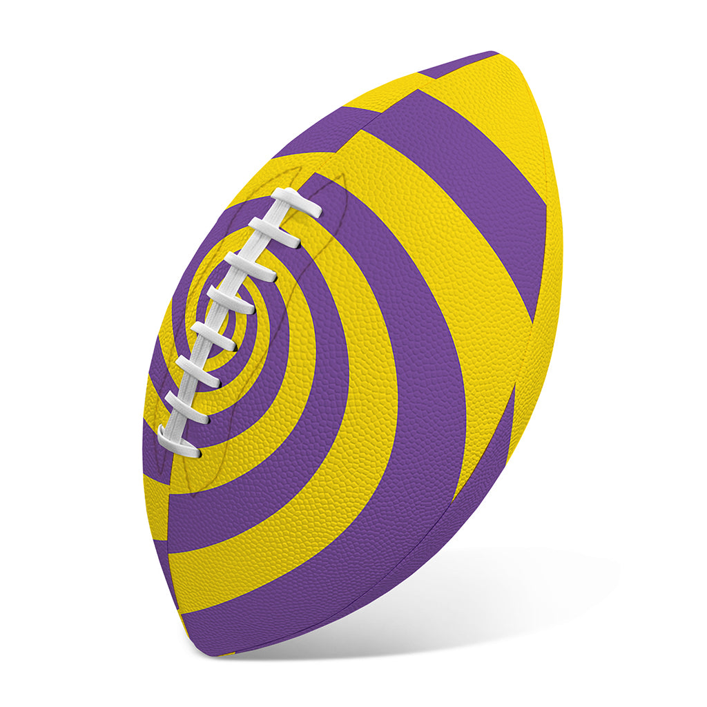 Purple And Yellow Spiral Illusion Print Rugby Ball