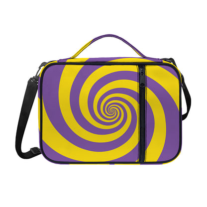 Purple And Yellow Spiral Illusion Print Shoulder Strap Bible Bag