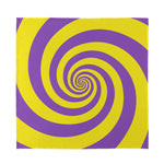 Purple And Yellow Spiral Illusion Print Silk Bandana