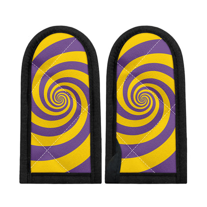 Purple And Yellow Spiral Illusion Print Skillet Handle Cover