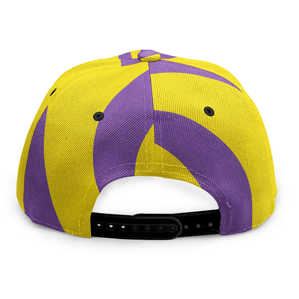 Purple And Yellow Spiral Illusion Print Snapback Cap