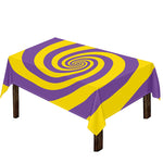 Purple And Yellow Spiral Illusion Print Tablecloth