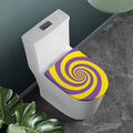Purple And Yellow Spiral Illusion Print Toilet Lid Cover