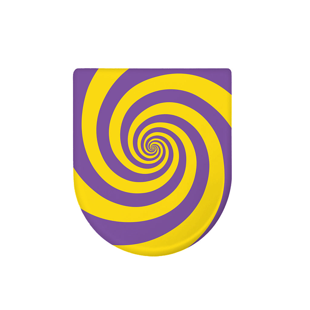 Purple And Yellow Spiral Illusion Print Toilet Lid Cover