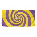 Purple And Yellow Spiral Illusion Print Towel