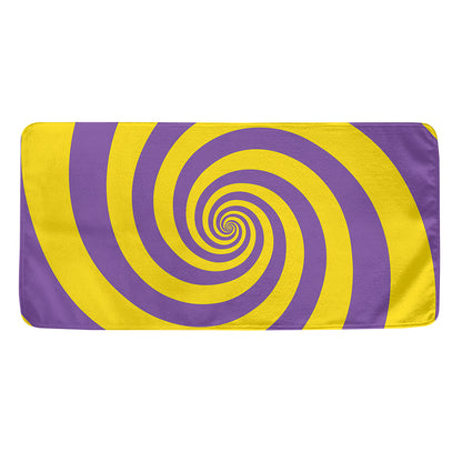 Purple And Yellow Spiral Illusion Print Towel