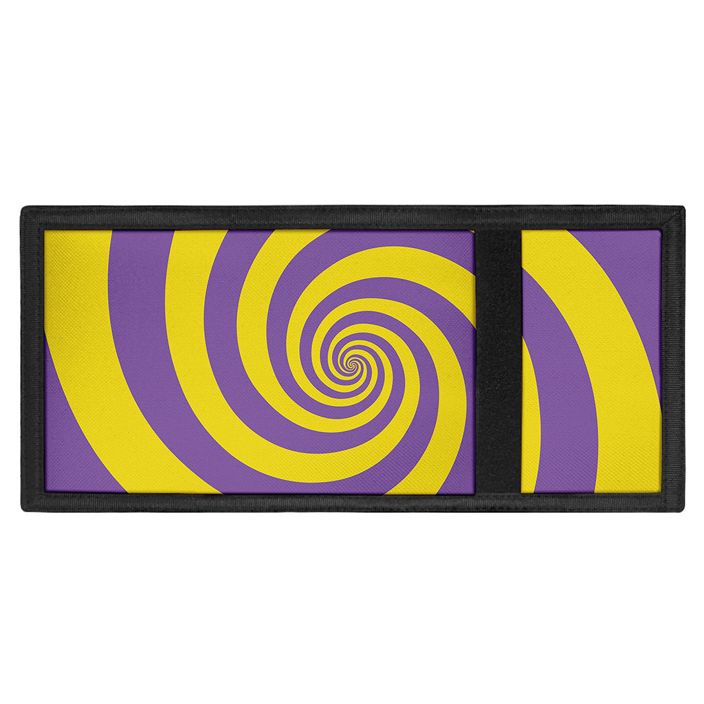 Purple And Yellow Spiral Illusion Print Trifold Wallet