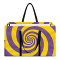 Purple And Yellow Spiral Illusion Print Utility Tote Bag