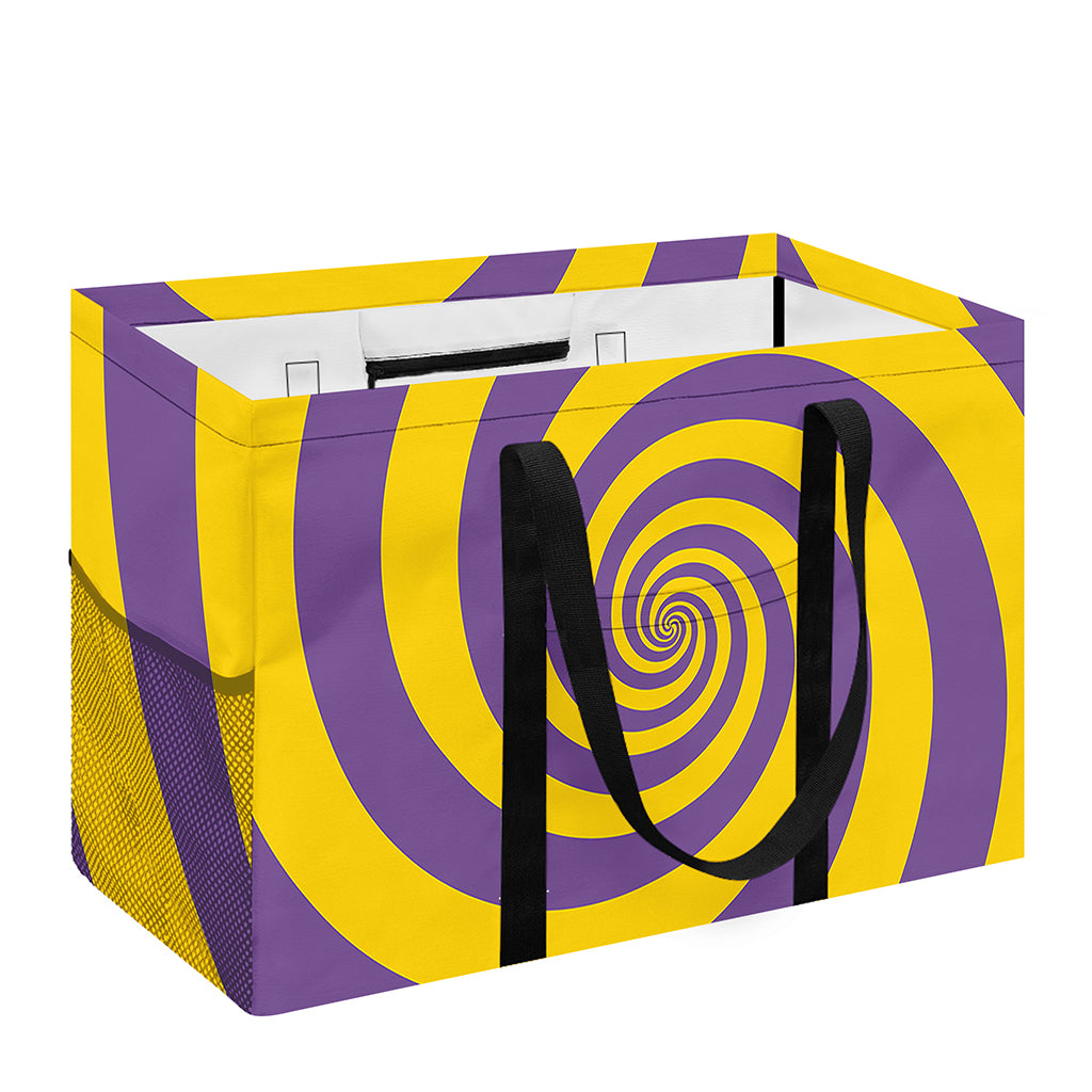 Purple And Yellow Spiral Illusion Print Utility Tote Bag