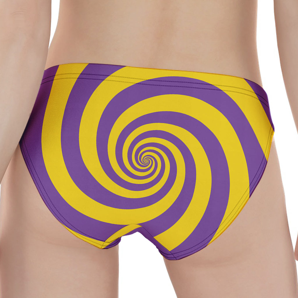 Purple And Yellow Spiral Illusion Print Women's Panties