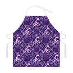 Purple Aquarius Zodiac Pattern Print Adjustable Apron