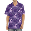 Purple Aquarius Zodiac Pattern Print Aloha Shirt