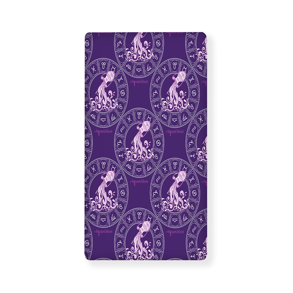 Purple Aquarius Zodiac Pattern Print Baby Crib Sheet