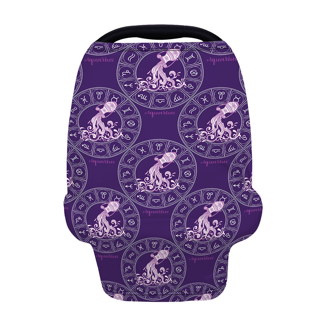 Purple Aquarius Zodiac Pattern Print Baby Seat Cover