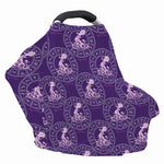 Purple Aquarius Zodiac Pattern Print Baby Seat Cover