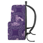 Purple Aquarius Zodiac Pattern Print Backpack