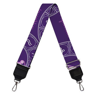 Purple Aquarius Zodiac Pattern Print Bag Strap