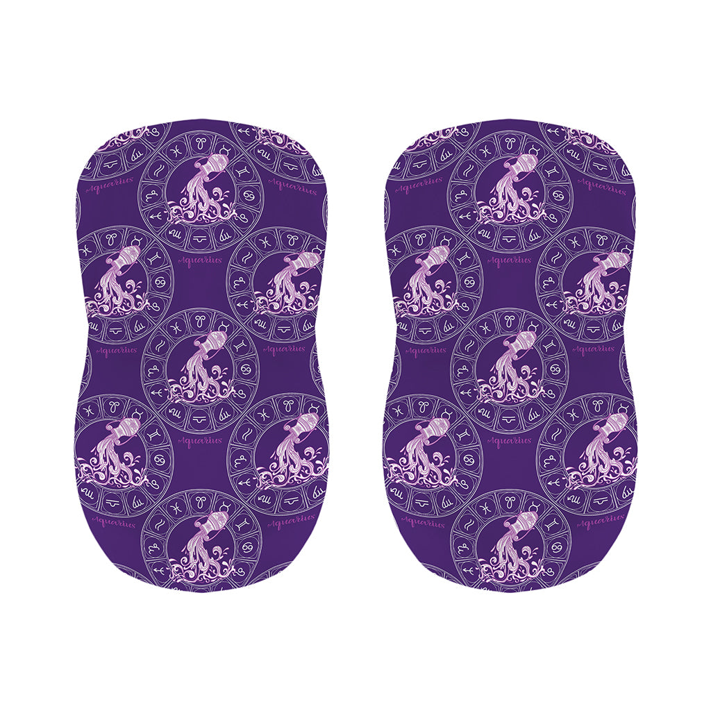 Purple Aquarius Zodiac Pattern Print Bar Stool Covers