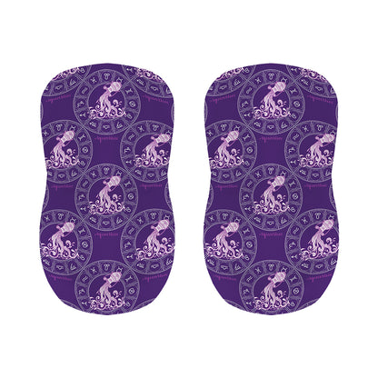 Purple Aquarius Zodiac Pattern Print Bar Stool Covers