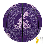 Purple Aquarius Zodiac Pattern Print Basketball