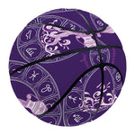 Purple Aquarius Zodiac Pattern Print Basketball
