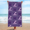 Purple Aquarius Zodiac Pattern Print Beach Towel