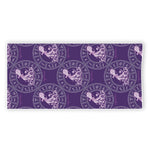 Purple Aquarius Zodiac Pattern Print Beach Towel