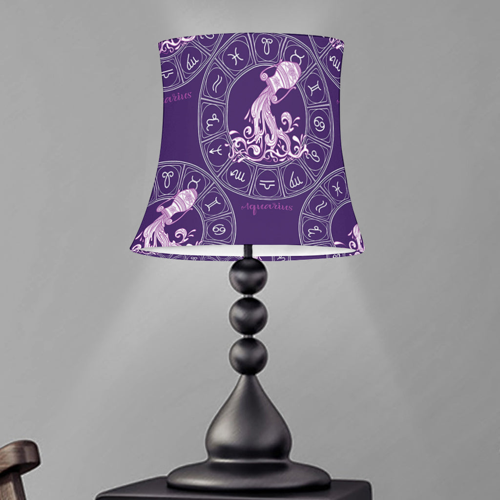 Purple Aquarius Zodiac Pattern Print Bell Lamp Shade