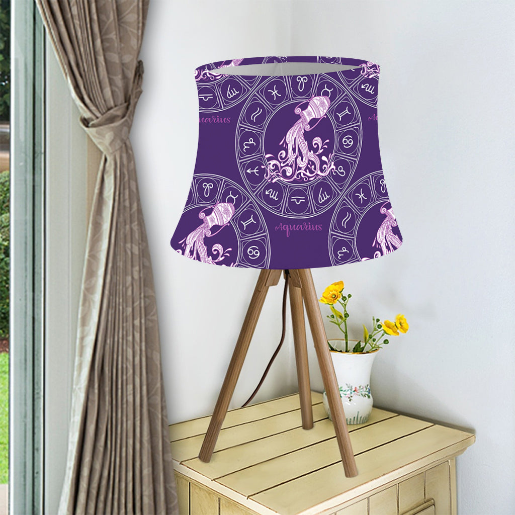 Purple Aquarius Zodiac Pattern Print Bell Lamp Shade