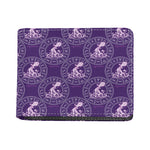 Purple Aquarius Zodiac Pattern Print Bifold Wallet