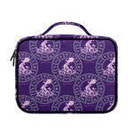 Purple Aquarius Zodiac Pattern Print Briefcase Bible Bag