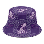 Purple Aquarius Zodiac Pattern Print Bucket Hat