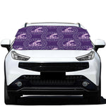 Purple Aquarius Zodiac Pattern Print Car Windshield Snow Cover