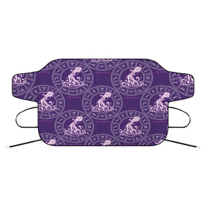 Purple Aquarius Zodiac Pattern Print Car Windshield Snow Cover