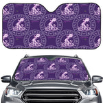 Purple Aquarius Zodiac Pattern Print Car Windshield Sun Shade