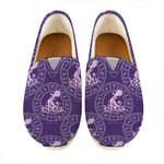Purple Aquarius Zodiac Pattern Print Casual Shoes