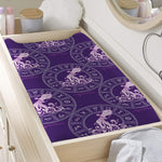 Purple Aquarius Zodiac Pattern Print Changing Pad Cover